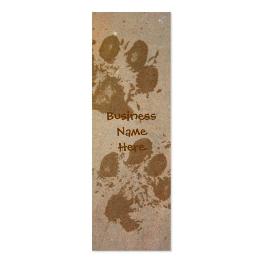Paw Prints On Stone Bookmark Business Cards