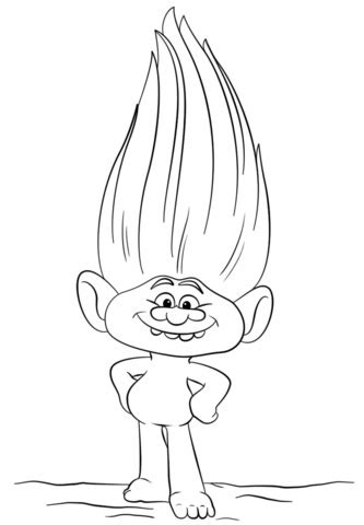 The woods are lovely, dark and deep. Guy Diamond from Trolls coloring page | Free Printable