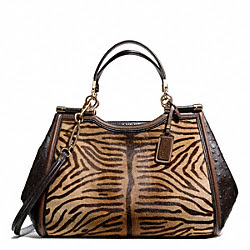 MADISON PRINTED TIGER HAIRCALF CAROLINE SATCHEL - COACH f25816 - 31826