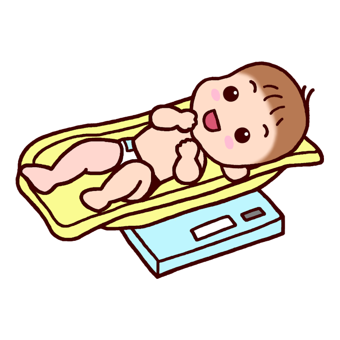 ベビースケール カラー 身体測定の無料イラスト 保健衛生 保育素材