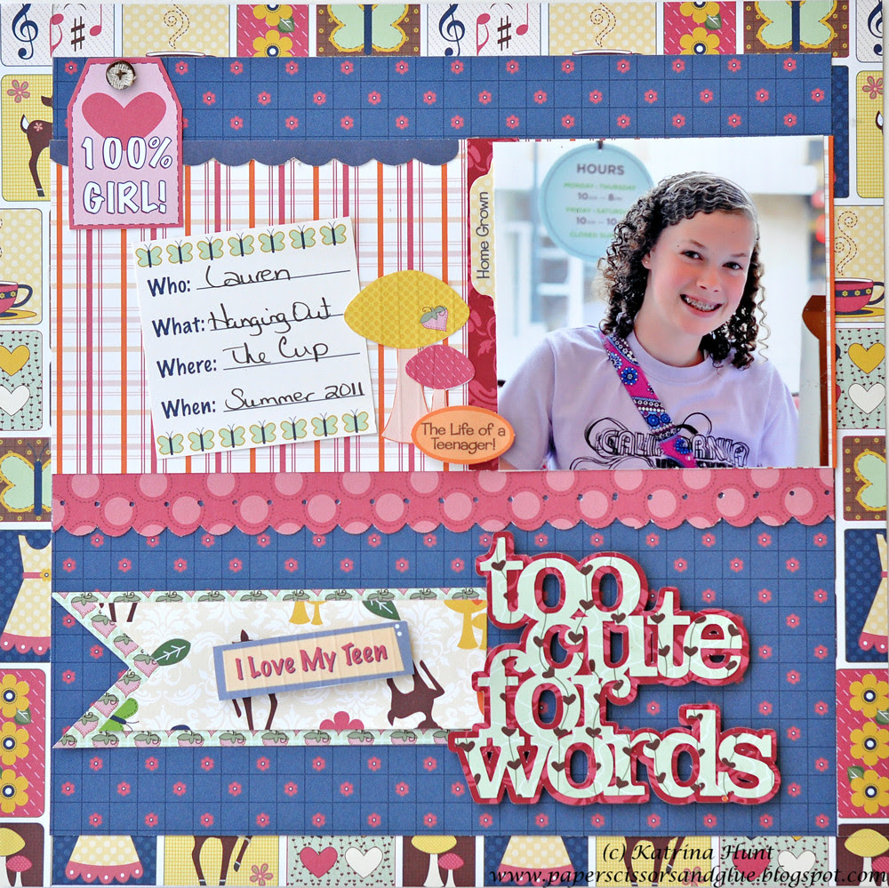A Too Cute Layout using Glue Arts and Nikki Sivils!