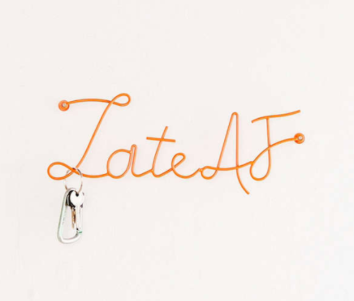 A key hook with an ode to your old self. It'll make finding your keys so easy you'll never be late again.