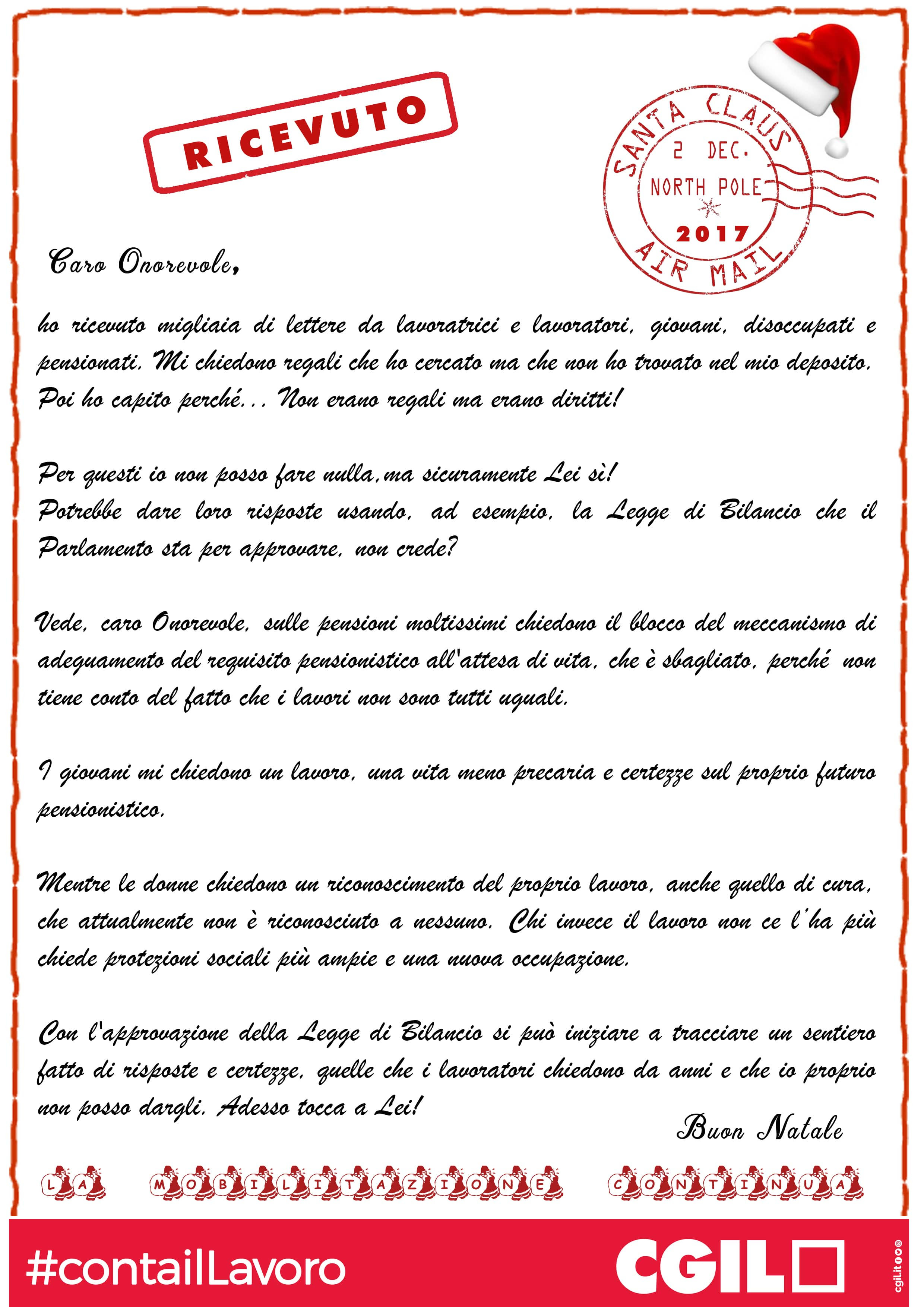 Pensioni: Cgil, lettere Babbo Natale per chiedere diritti e ...