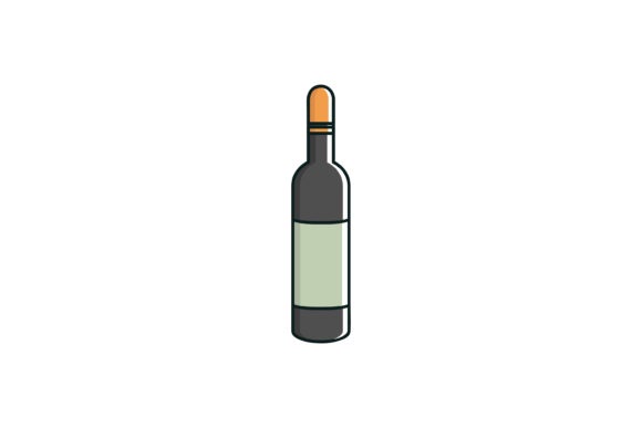 Illustration Wine New Year Icon Print on Demands Design by meandmydate Compatible with Silhouette, Cricut and other cutting machines.