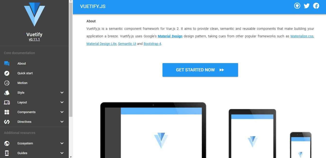 Vue.js Material Design Frameworks