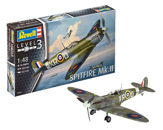 Revell 1/48 SPITFIRE Mk.II (03959) English Manual, Color Guide & Paint Conversion Chart
