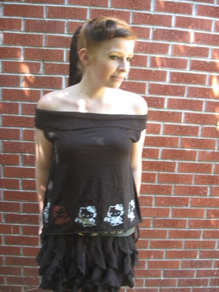 off the shoulder hello kitty shirts