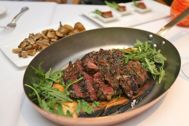 BISTECCA: Grilled Texan Rib-Eye with Flavoured Mushrooms, Truffle Mustard Sauce