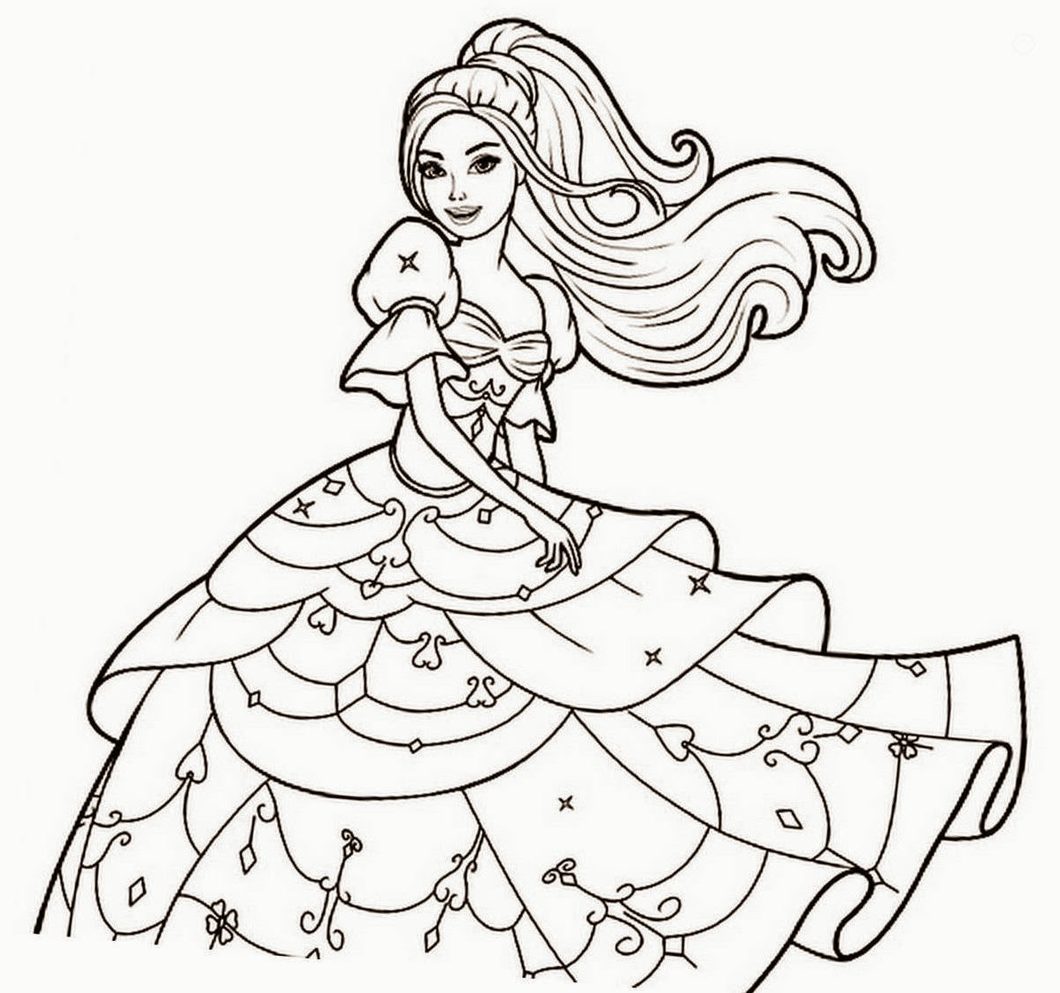 26+ Barbie Colouring Pages Black And White Background
