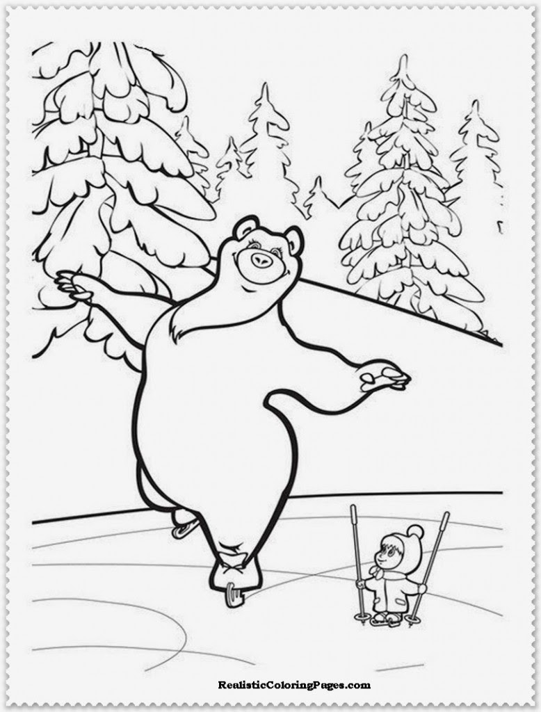 Disegni da colorare a tema Masha e Orso 8