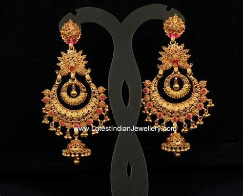 120/ gram get latest price. Gold Antique Heavy Chand Balis - Latest Indian Jewellery