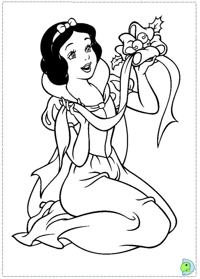 Christmas Disney Princess Coloring page- DinoKids.org Coloring pages for kids for girl.