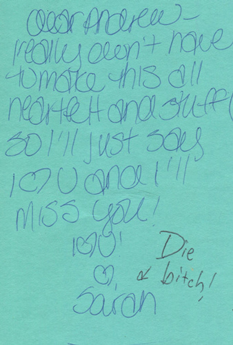 Longfellow Middle School, McLean, VA, 1995 I just imagine an adult looking 