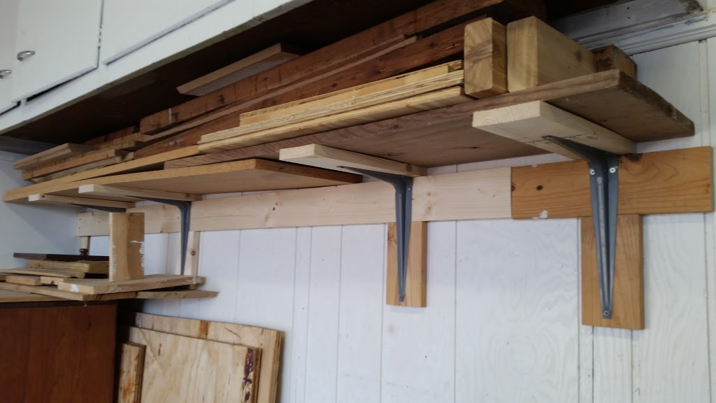 Wood Storage Shelf in Garage - HomeDIYGeek