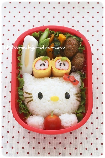 つくれぽ100人 リンゴを持ったキティちゃんのお弁当 キャラ弁 Momo S Obentou キャラ弁 Powered By ライブドアブログ