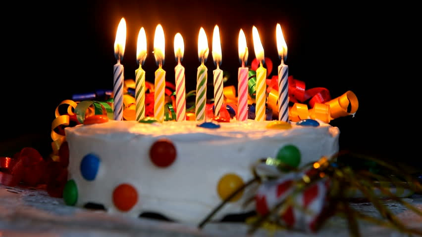 Time Lapse Burning Birthday Cake Candles. No Sound In File. Stock ... - 1