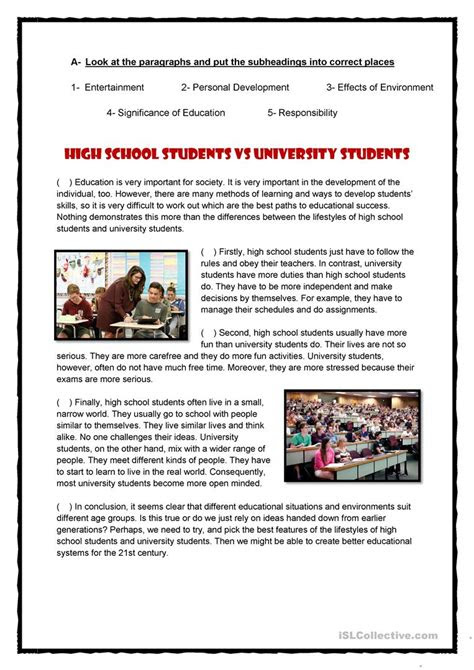  reading comprehension worksheets university students reading