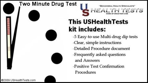 Six Drug (THC/Coc/Opi/Amph/Mamph/Benzo) Dip Test (5 tests)