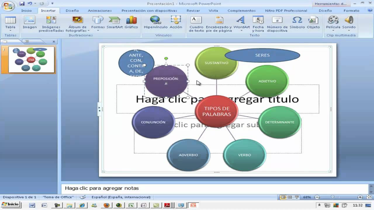 Powerpoint Mapa mental Tipos de palabras Tecnicas de