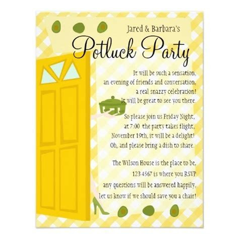 Potluck invite wording   Holding place for Happenin  