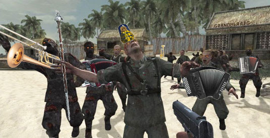 The Zombie theme song from the Main Menu of Call of Duty Black Ops Zombie 