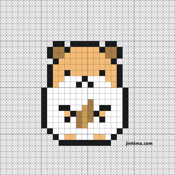 図案あり かわいいハムスターの作り方 アイロンビーズ パーラービーズ用ドット絵 人生は暇つぶし