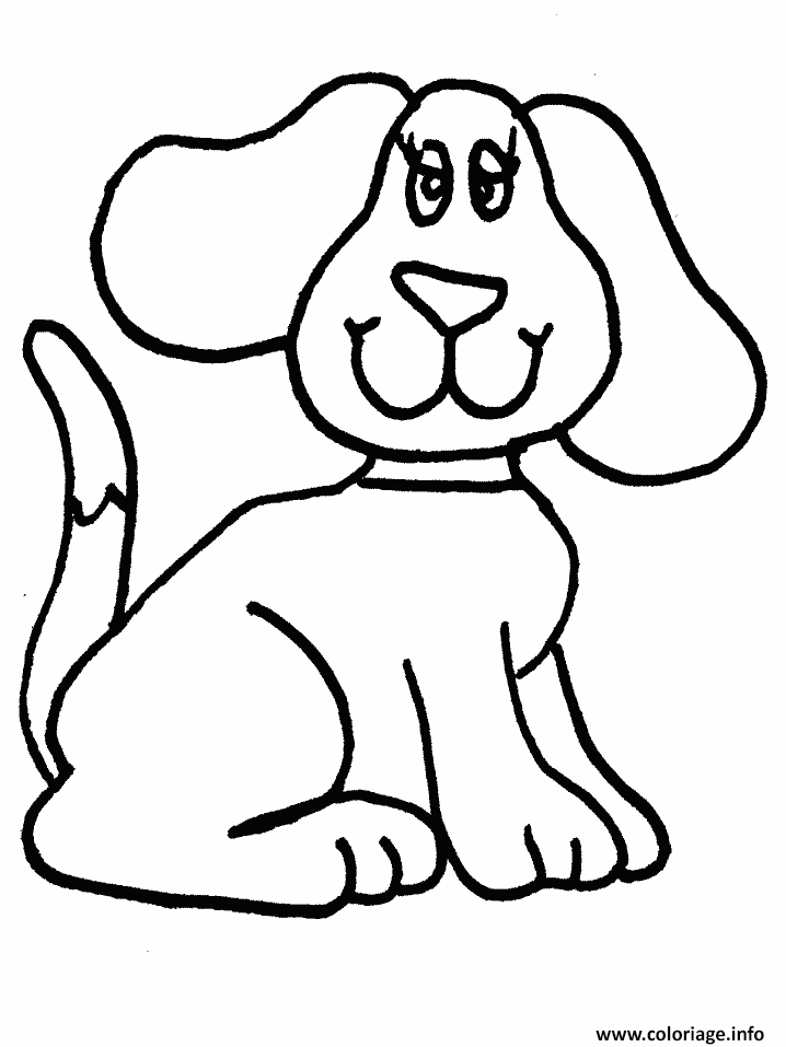 Coloriage Chien Facile Maternelle Jecoloriecom