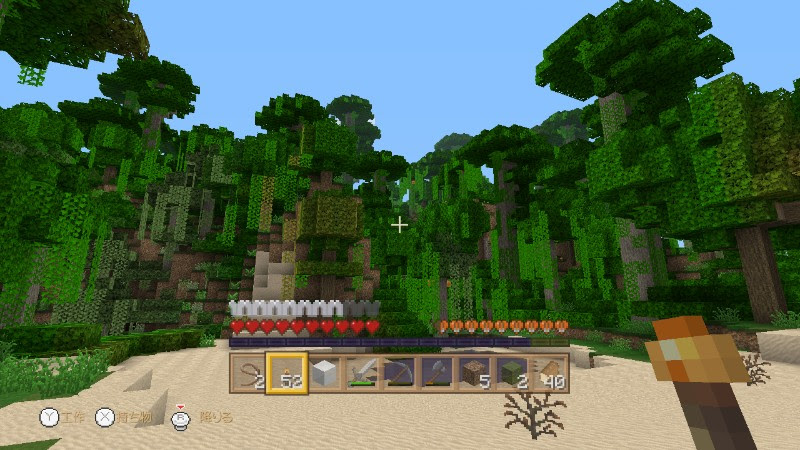 10 Wiiuマインクラフト日記 馬にサドルをつけて馬小屋を作る