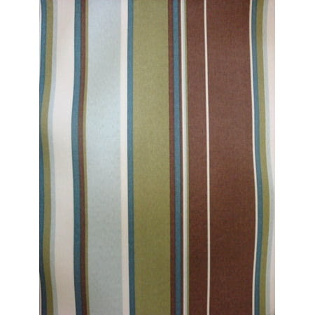 Moroccan Love Seat in Urban Mahogany-Fabric: Green & Brown Stripes