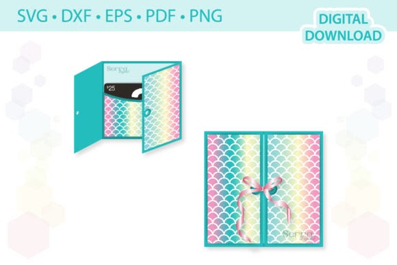 Download Gate-fold Gift Card Holder Template 3D SVG Cut Files Compatible with Cameo Silhouette Studio, Cricut and other cutting machines for any crafting projects.
