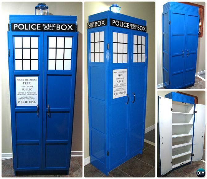 DIY Tardis Bookshelf Projects [Picture Instructions]