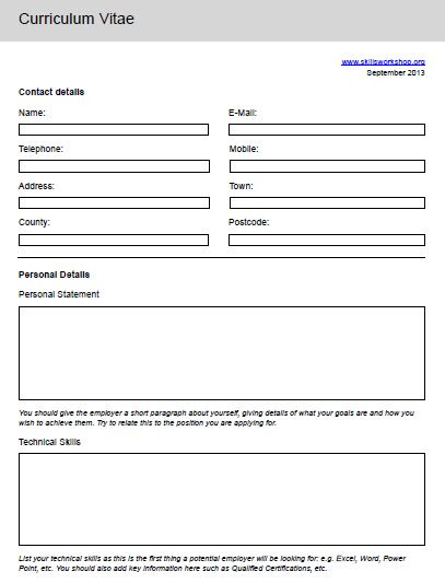 Interactive CV template | Skills Workshop