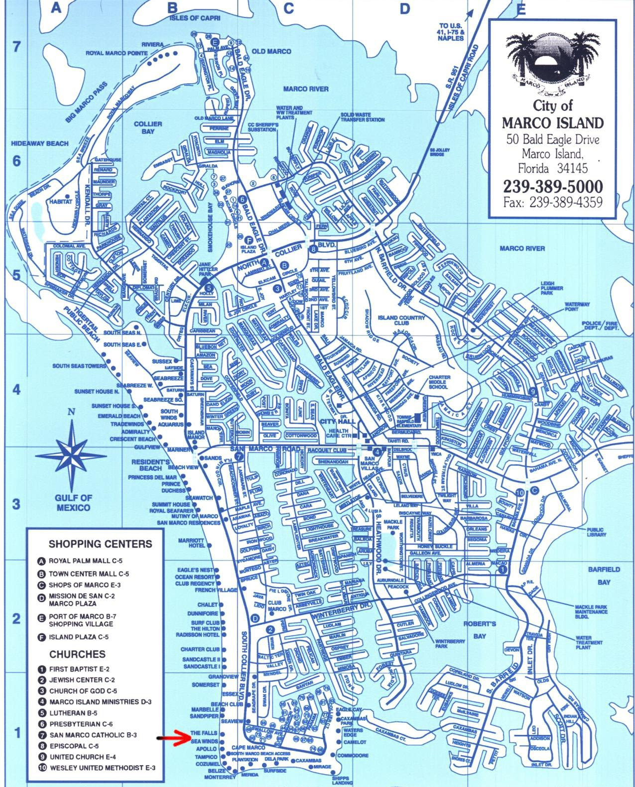 Marco Island Map Of Florida 2018