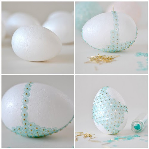 Making sequin eggs