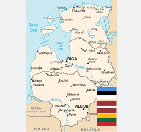 landkarte estland lettland litauen Baltikum: Reiseführer und Landkarten