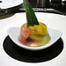 circles mango gelatin with fruit
