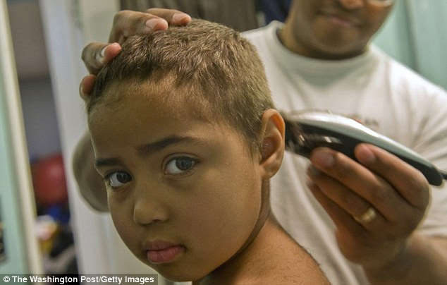 Insistent: Tyler receives a longed-for short haircut