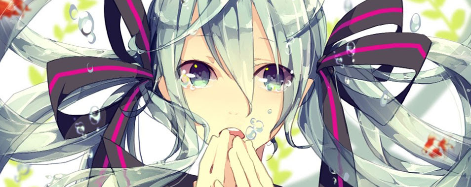 初音ミク 涙を流すミクの綺麗なイラスト壁紙 ボカロ画像