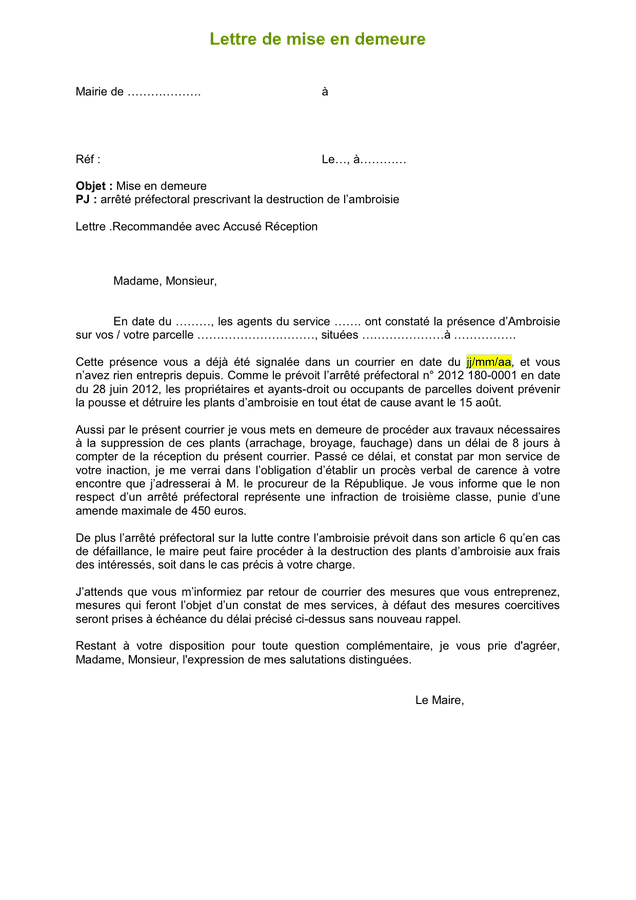 2 lettre de mise en demeur