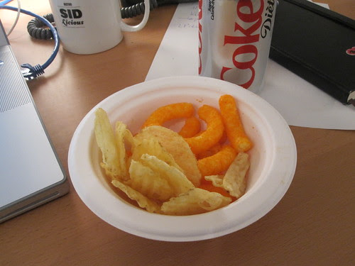 Snack frim the bistro (free), Diet Coke $1.25