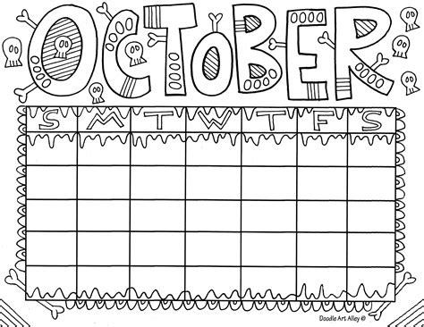 october coloring pages doodle art alley