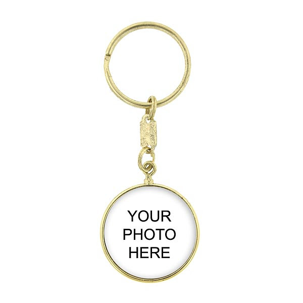 Simple Gold-Tone Disc Personalized Key Chain