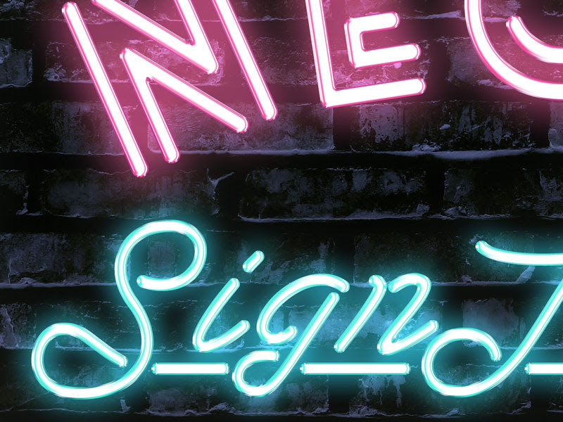 Download Free Neon Sign Text Effect | free psd | UI Download