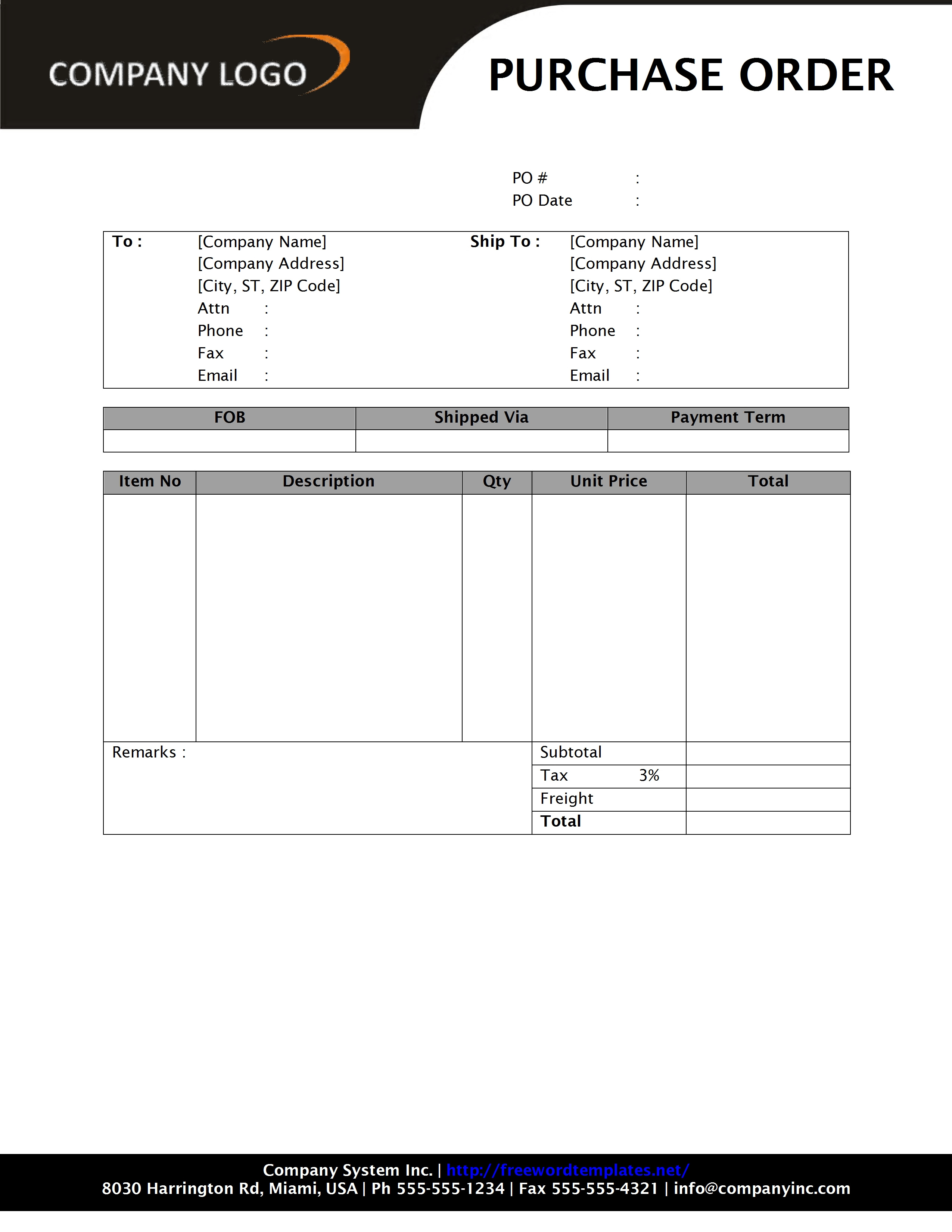 Purchase Order Template