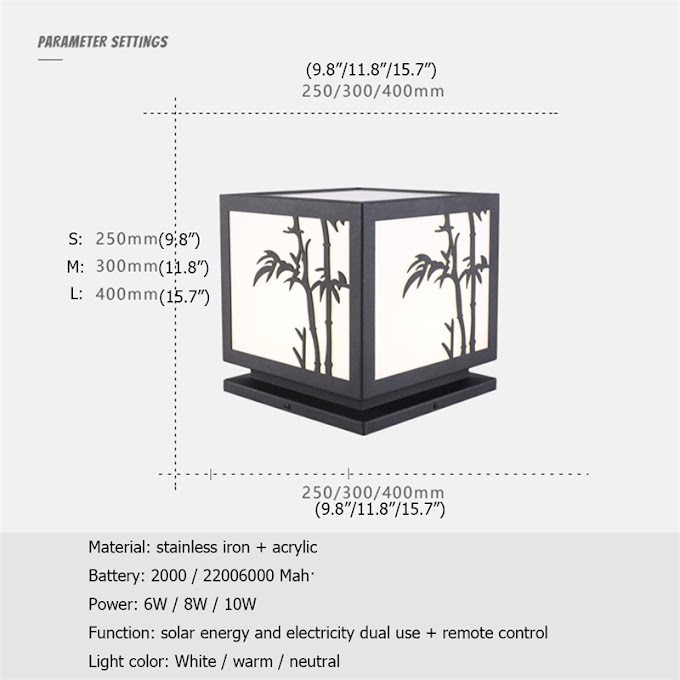 Promo Outdoor Post Lamps Wall Light With Remote Control Solar Modern Waterproof IP65 LED For Home Garden