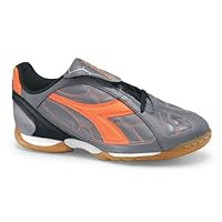 Diadora DD-Eleven ID Junior Indoor Cleats, Smoke/Orange - 10.5