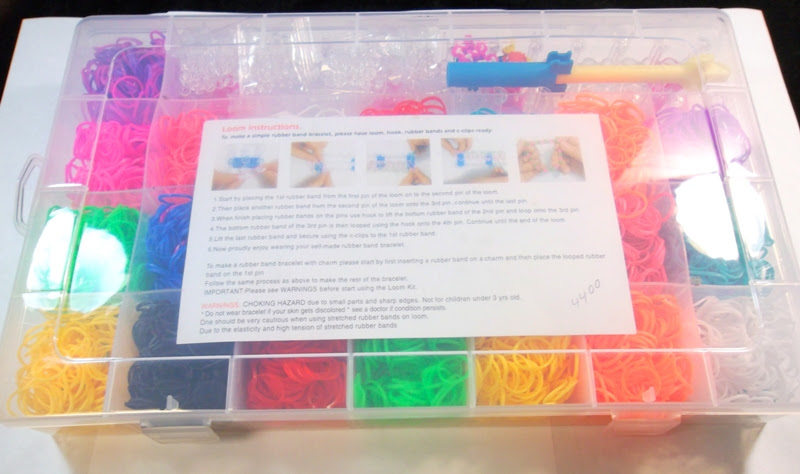 4400 Rubber Band Elastici Loom Bands mega set con cornice 