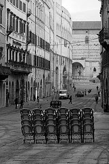 Chairs staring at the Piazza