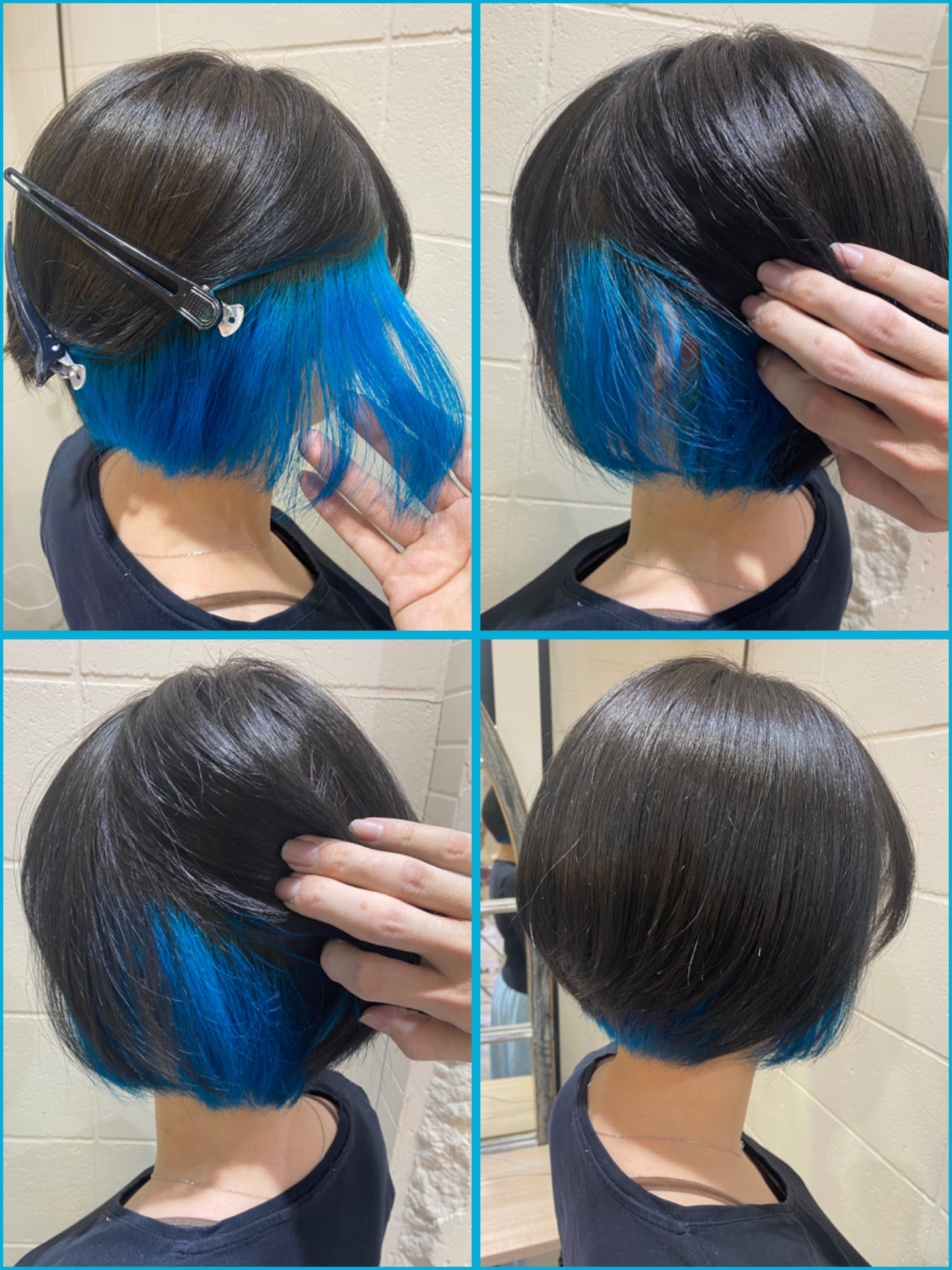 ネイビーブルーヘアカラー 青カラー ネイビーカラーにしてみたい方の参考カラー写真 グラデーションカラー インナーカラー ハイライトカラー Sherry 原宿美容室