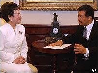 Vicepresidenta de Taiwán, Annette Lu y presidente de República Dominicana, Leonel Ferández